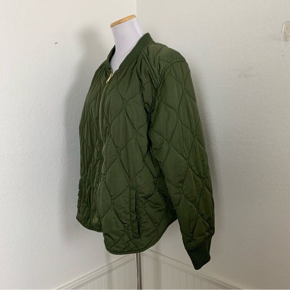 Old Navy Lightweight Quilted Puffer Jacket Women’s 2X Army Green Pockets - Picture 10 of 12